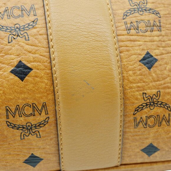 MCM Reversible Liz Medium Visetos Canvas Shopper Tote Bag Cognac - Picture 9 of 12